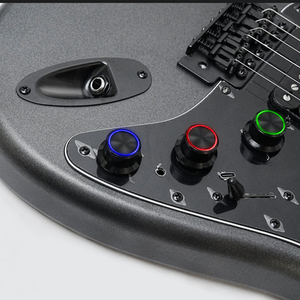 Guitarra Eléctrica Inteligente de 6 Cuerdas, Cuerpo de Álamo, Acabado Negro Metálico Mate, Procesador de Multiefectos Integrado, Pastillas HSS, 22 Trastes - Product Image 6