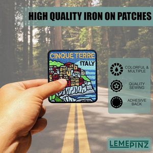 Cinque Terre Italy Embroidery Patch 3 Inches Iron On Sew On Travel <b>Applique</b> Fabric Patch - Product Image 5