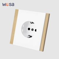 Enchufe de Pared WESA 16A, 1 Tomacorriente, Estándar Europeo Schuko, Diseño Moderno y Lujoso