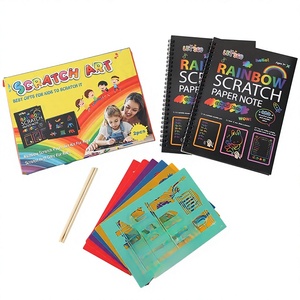 Set di Blocchi Note Arcobaleno con Carta da Grattare, 2 Pezzi, Grande Quaderno Magico da Grattare con Stilo in Legno, Regalo Creativo Fai-da-Te per Bambini - Product Image 1