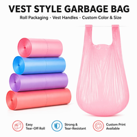 Sac poubelle T-shirt robuste avec cordon de serrage, sac de collecte des déchets anti-fuite pour cuisine, usage domestique et commercial, vente en gros, en PEHD