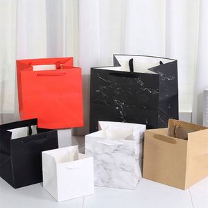 Sac de shopping en papier carton blanc recyclé avec poignée personnalisée, pack promotionnel - Product Image 4