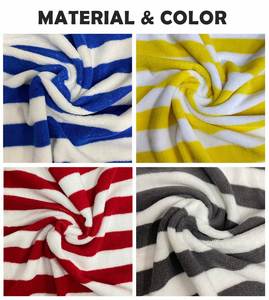 ผ้าขนหนูชายหาดลายทางผ้าฝ้าย 100% สีฟ้า เหลือง ชมพู เขียว และขาว คุณภาพสูง ขนาดใหญ่ ออกแบบฟรี พร้อมปักโลโก้ - Product Image 4