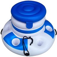Seau à glace gonflable flottant, 6 porte-gobelets, refroidisseur de bière, avec couvercle, pour pique-nique d'été