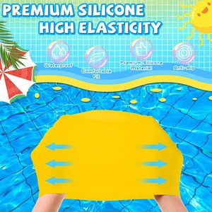 Cómodo <span class=keywords><strong>gorro</strong></span> de natación de silicona estampado para niños, mujeres y hombres, <span class=keywords><strong>gorro</strong></span> de natación antideslizante impermeable - Product Image 5