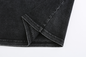 เสื้อยืดโอเวอร์ไซส์ผู้ชายผ้าฝ้ายแท้ 100% สไตล์เรโทร หนานุ่ม พิมพ์ลาย DTG พร้อมโลโก้ ล้างสีแบบ Stone Acid Wash สไตล์วินเทจ เสื้อยืดสั่งทำพิเศษ - Product Image 5