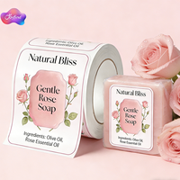 Étiquettes de savon personnalisées imperméables, autocollants résistants à l'huile et à l'eau, adhésifs puissants pour emballages cosmétiques, finition brillante ou mate, disponibles en rouleau