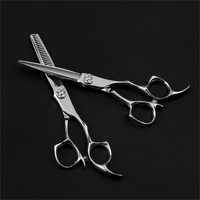 Ciseaux de coiffure professionnels en acier inoxydable japonais 440C, poignée ergonomique, dureté 55-56HRC pour coiffeurs et barbiers
