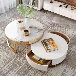 <span class=keywords><strong>Sala</strong></span> de estar moderna NOVA, 2 uds., mesas redondas de café <span class=keywords><strong>para</strong></span> té, juego de madera, <span class=keywords><strong>mesa</strong></span> <span class=keywords><strong>Central</strong></span> superior de mármol de lujo con cajones - Product Image 3