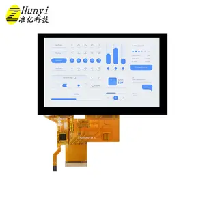 Panel layar sentuh LCD 800*480 IPS 5 inci, antarmuka RGB kecerahan tinggi untuk HMI PLC