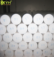 Barre ronde en PTFE (polytétrafluoroéthylène) F-4, plastique d'ingénierie, couleur blanche