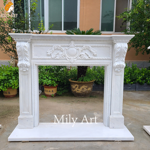 Mantel de Chimenea de Mármol Blanco MILY, Estilo Francés, Tallado a Mano de Alta Calidad, Personalizable, Decoración para el Hogar en <span class=keywords><strong>Venta</strong></span> - Product Image 6