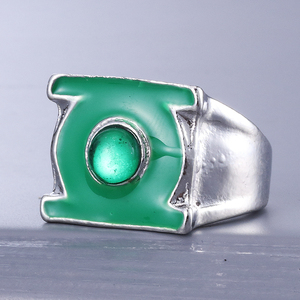 Bague ZRM Fashion <span class=keywords><strong>Super</strong></span>-<span class=keywords><strong>héros</strong></span> <span class=keywords><strong>Green</strong></span> <span class=keywords><strong>Lantern</strong></span> Punk Géométrique en Alliage Plaqué Argent pour Hommes, Bijou Charmant, Cadeau Idéal - Product Image 3