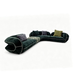 Divano Modulare a L in Velluto di Lusso Moderno, Divano Angolare dalla Forma Speciale <span class=keywords><strong>per</strong></span> Arredamento <span class=keywords><strong>Soggiorno</strong></span> di Villa - Product Image 1