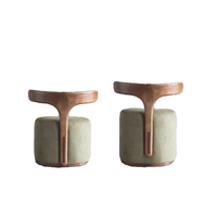 Fauteuil d'appoint moderne de forme unique, rembourré, en bois massif, avec accoudoir unique, pour salon, hôtel et villa