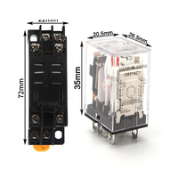Relais intermédiaire HH62P LY2NJ 10A, micro-relais électromagnétique, AC/DC12V24V AC110V 220V 380V avec base de prise à 8 broches PTF08A