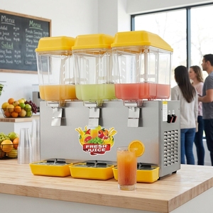 Distributeur de boissons froides commercial 16L*3, machine à jus et granita à triple réservoir en acier inoxydable 304 pour Bubble Tea - Product Image 1