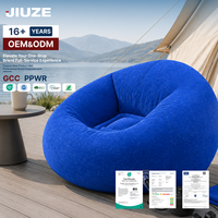Ensemble de 6 fauteuils gonflables modernes en PVC floqué avec pompe à air électrique, pliables et portables pour films en plein air
