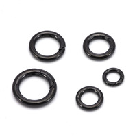 Fermoirs ronds à ressort en acier inoxydable | Anneaux à pression en acier noir poli or pour porte-clés sac matériel bijoux bricolage
