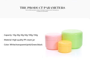 Pot en plastique de petite taille, format voyage, de haute qualité, pot à crème en PP, noir, blanc, rose et vert - Product Image 3