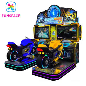 Machine de jeu d'arcade de course de moto avec <span class=keywords><strong>volant</strong></span> vidéo à pièces, simulateur de conduite automobile - Product Image 1