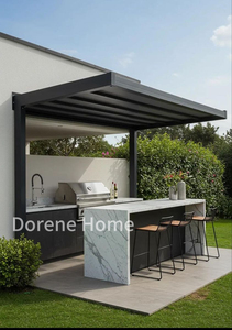 Armadi da <span class=keywords><strong>cucina</strong></span> per esterni con ascensore a tirare verso il basso cestello porte in vetro <span class=keywords><strong>trasparente</strong></span> e mobili di stoccaggio 72 pollici singolo lavello - Product Image 3