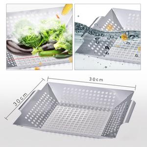 Da campeggio in acciaio inox BBQ con griglia antiaderente per Barbecue padelle con manico accessori per grigliate all'aperto - Product Image 2