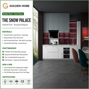 SNOW <span class=keywords><strong>PALACE</strong></span> Armoire de cuisine impériale |   Bouton à quatre branches |   Panneau tissé bordeaux |   Bois contemporain |   Usage en appartement |   Interdit - Product Image 1
