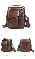 Tas Kurir Kecil Kulit Asli untuk Pria, Tas Selempang Bahu Anti Maling, Dompet Daypack Perjalanan dengan Gesper Magnetik