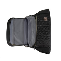 Sac à dos élégant noir pour couches, grande capacité, en nylon imperméable, toutes saisons, fermeture éclair Playmax, rabat plissé sur le devant