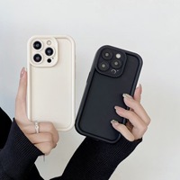 Coque de téléphone en silicone TPU souple et colorée pour iPhone 16 15 14 13 12 11 Pro Max Plus, protection de l'objectif, coque arrière
