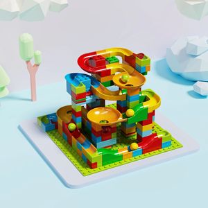 168 Uds tobogán creativo mármol ejecutar bloques de construcción educativo DIY juguete de construcción para niños STEM aprendizaje plástico regalo juguete - Product Image 5