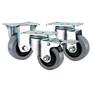 Roulettes de 3, 4 et 5 pouces, qualité supérieure, moyenne capacité, zinguées, à faible bruit, double roulement, antistatiques et conductrices, roue en TPR - Product Image 3