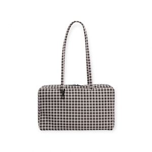 Custom Size Logo Design Black White <b>Nylon</b> <b>Zipper</b> Durable Portable All Seasons Carry All Shoulder <b>Tote</b> Bowler <b>Bag</b> for Daily - Product Image 2