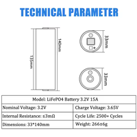Baterai EVE C33 15AH 3.2V Lifepo4 Baterai Lithium Ion Silinder 33140 Lifepo4 Baterai Isi Ulang Penyimpanan Energi Surya Rumah Tangga