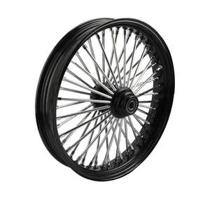 Roue à rayons de 21 pouces avec 48 rayons épais, jante à rayons électro-plaquée, adaptée à la modification des modèles Harley plus anciens - Product Image 3