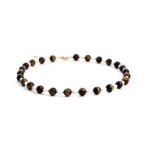CL 40CM Natural Crystal bead Mother's Pearl Tiger Eye Necklace For Women Men
