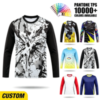 Kaos Lengan Panjang Pria Rajut Digital Printing Custom OEM ODM dengan Kerah O-Neck Full Print untuk Streetwear