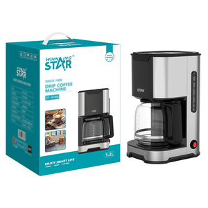 Cafetière à filtre automatique Winningstar 1,2 L pour usage domestique en acier inoxydable - Product Image 1