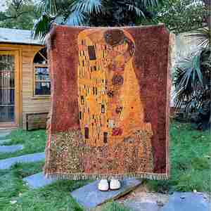 Customized Outdoor <b>Camping</b> Picnic Mat Modern Landscape Painting <b>Sofa</b> Throw Blanket Casual Decorative Tapestry <b>Sofa</b> Cover Blanket - Product Image 2