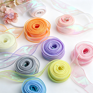 Eco-Friendly Woven Soft Sheer Plain Organza <b>Ribbon</b> for Gift Wrapping Bouquet Binding and Daily Florist Packaging Usage - Product Image 6