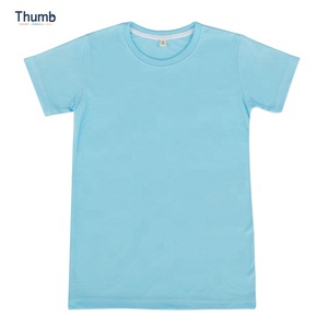 New Fashion 100% Polyester T Shirt Blue Colour Short Sleeve Quick Dry and Soft Fabric for Sublimation Printing Made in Thailand - Product Image 1