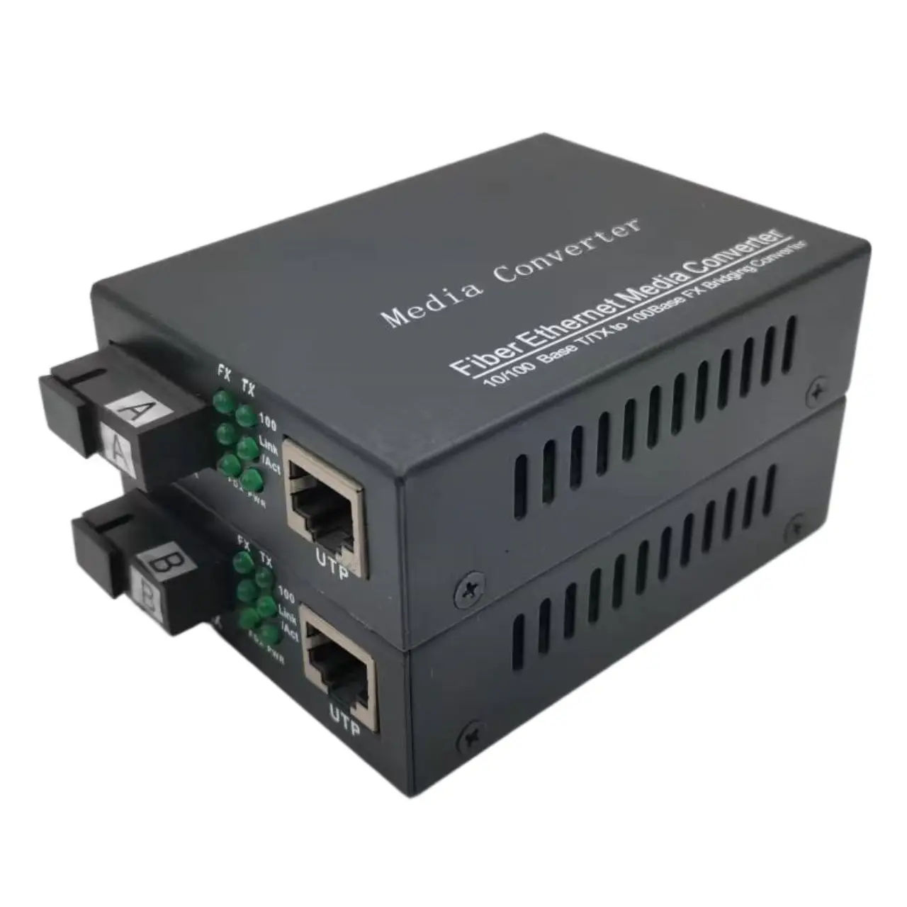 Fiber Optic Media Converter 10/100M RJ45 to SC Transceiver MM 2KM Single Fiber SM 20KM 1310/1550nm Fiber Media Converter