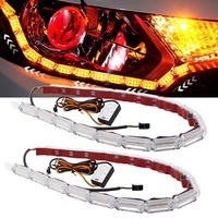 Bande lumineuse LED pour voiture EURS 16LED, effet cristal, double couleur, dynamique, RGB, télécommande, DRL, feu de direction, bande de guidage