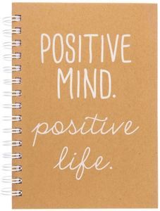 A5 Leather Cover Mind Positive Life Spiral Bound Writing <b>Journals</b> Premium Paper 80 Sheets Customizable Notebook - Product Image 4