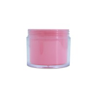 Wadah Krim Wajah Plastik Tebal, Toples Kosmetik Bibir 200G Plastik Pink dengan Tutup