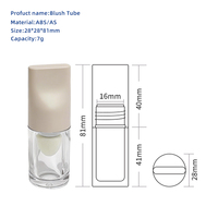 Emballages cosmétiques en plastique vides en gros avec logo personnalisé, tubes pour gloss et blush avec bouchon à vis, grand pinceau, luxe, rechargeables, 7g