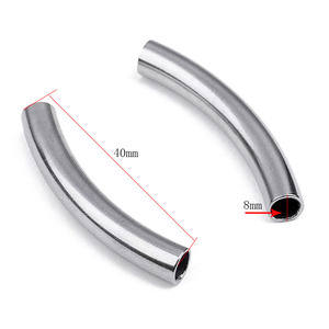 Nuevos productos de acero inoxidable tubo curvo espaciador cuentas joyería fabricación suministros diferentes tamaños tubo aplausos - Product Image 5