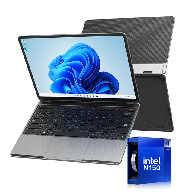Cheap 13-inch Mini Ultrabook Laptop with N150 CPU, 2.8K HD Display, Supports 8GB, 6GB, 32GB RAM, Carbon Fiber case Design.