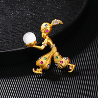 TIANSHE Broche Épingle de Sûreté Vintage Transfrontalière, Motif Lampe Magique Arabe et Elfe, pour Costume et Manteau Femme, avec Strass Colorés, Accessoire